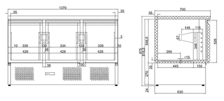 Table Réfrigérée CombiSteel Compact Line 3 Portes - FRANCE CHR