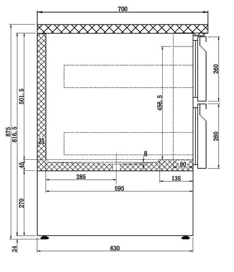 Table Réfrigérée Compacte 6 Tiroirs en Acier Inoxydable - FRANCE CHR