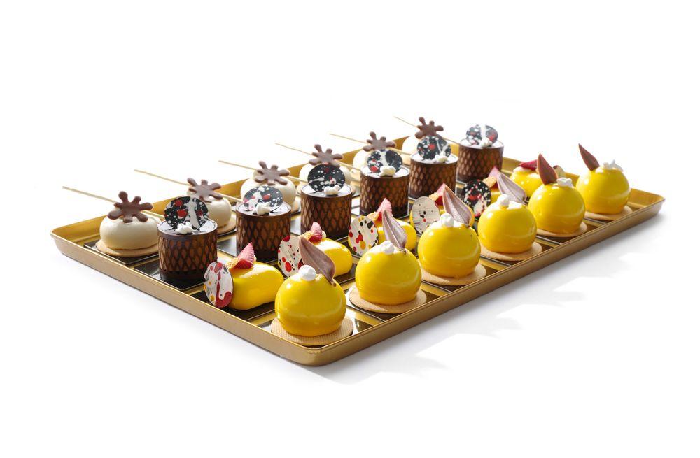 Plateau de présentation couleur or, HENDI, 400x300x(H)20mm