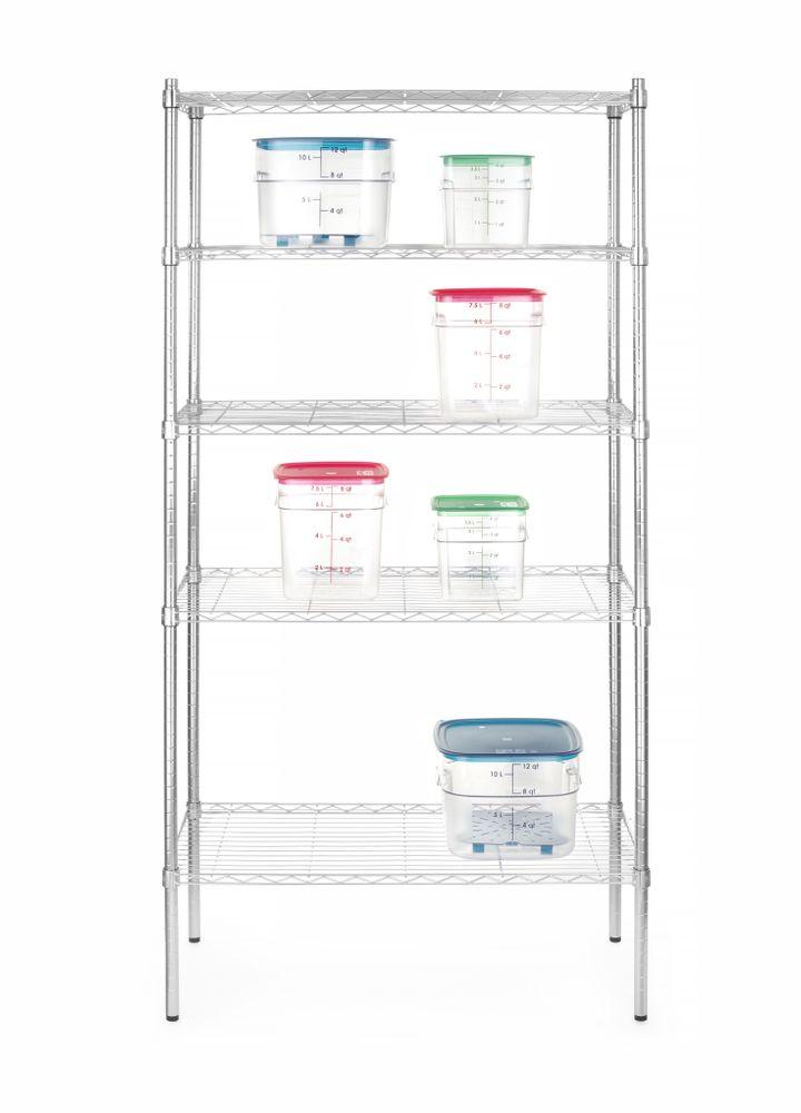 Rayonnage avec 5 étagères, HENDI, Chrome, 910x455x(H)1830mm