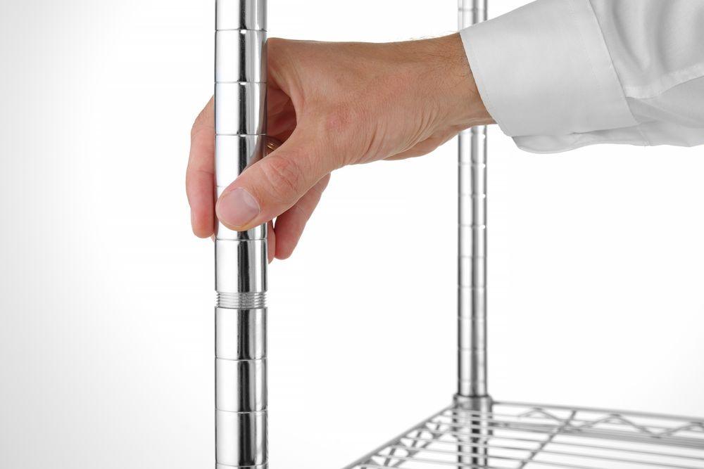 Rayonnage avec 5 étagères, HENDI, Chrome, 910x455x(H)1830mm