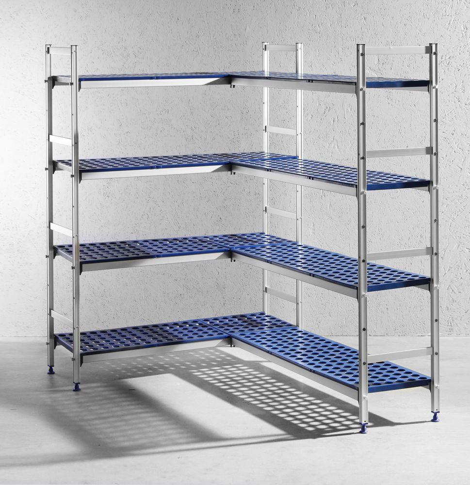Rayonnage de stockage en aluminium , HENDI, 1280x405x(H)1685mm