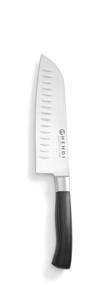 Couteau Santoku, HENDI, Profi Line, Alvéolé, Noir, (L)310mm