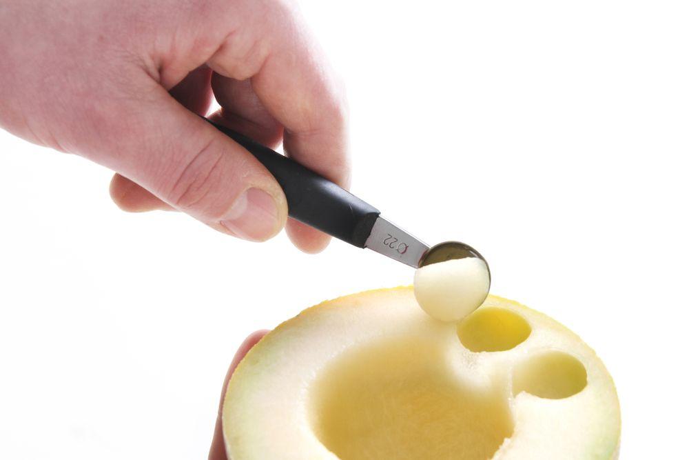 Cuillère à melon double, HENDI, ø 22-25 mm, Noir, (L)165mm