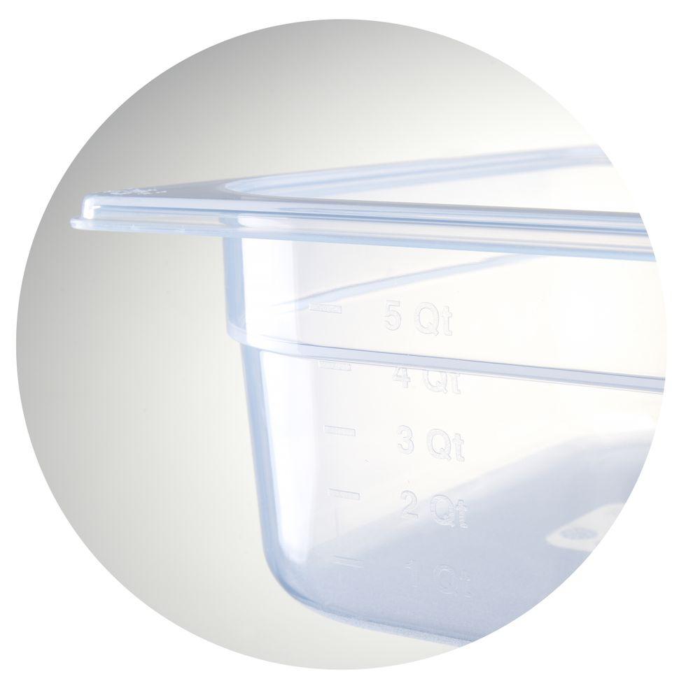 Bac Gastronorme 1/2, HENDI, Profi Line, GN 1/2, 6,5L, Transparent, 325x265x(H)100mm