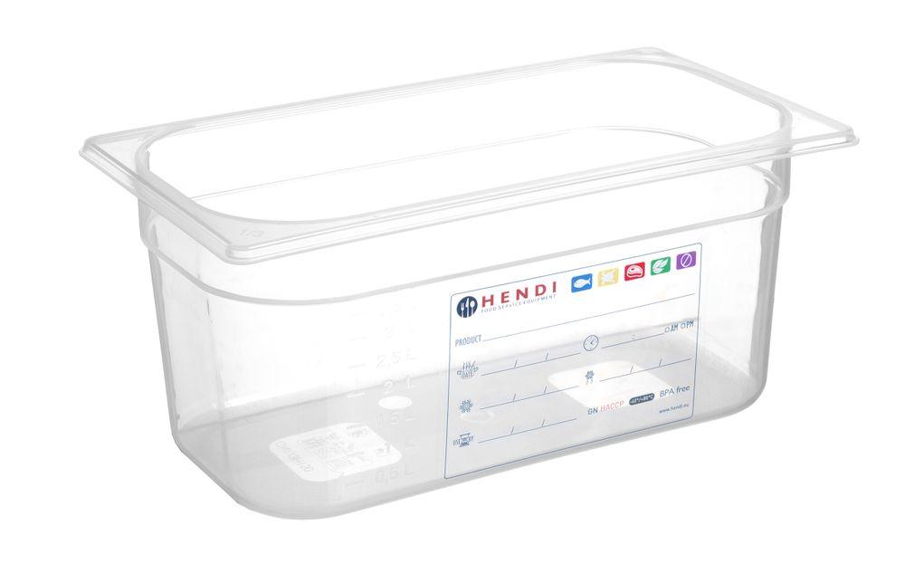 Bac Gastronorme 1/2, HENDI, GN 1/2, 9,5L, Transparent, 325x265x(H)150mm