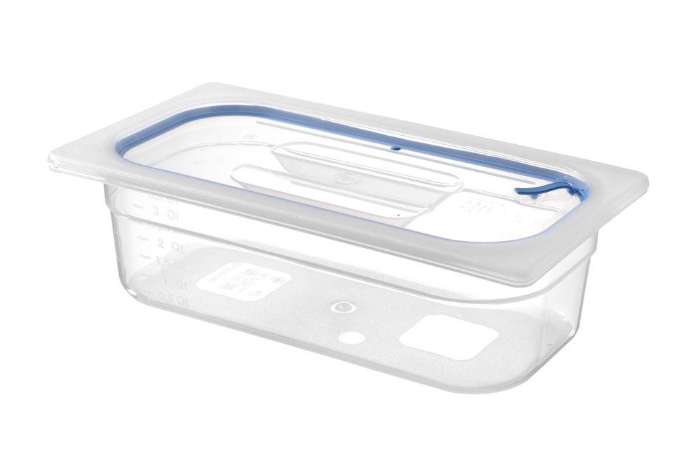 Couvercles pour bacs GN en polypropylène avec fermeture hermétique, HENDI, GN 1/3, Transparent, 325x176mm