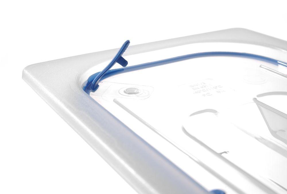 Couvercles pour bacs GN en polypropylène avec fermeture hermétique, HENDI, GN 1/4, Transparent, 265x162mm