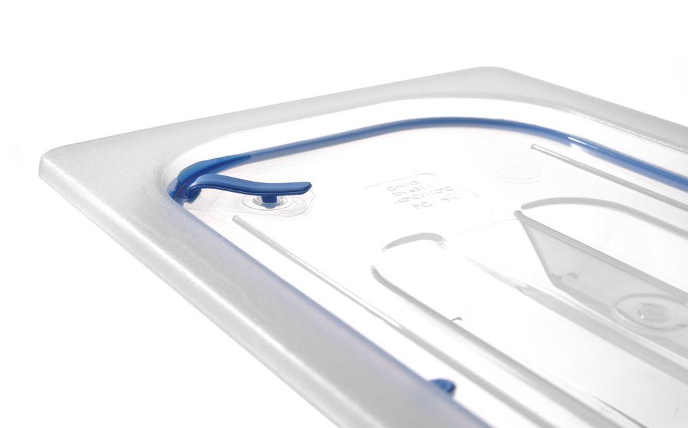 Couvercles pour bacs GN en polypropylène avec fermeture hermétique, HENDI, GN 1/3, Transparent, 325x176mm