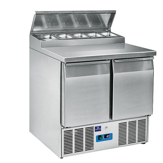 saladette avec 2 portes GN 1/1, 5x GN 1/6 h=150 mm, 0°/+8°C