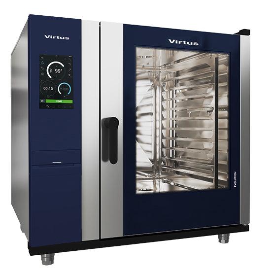 four mixte électrique à vapeur avec chauffe-eau et système de nettoyage automatique, 10x GN 2/1