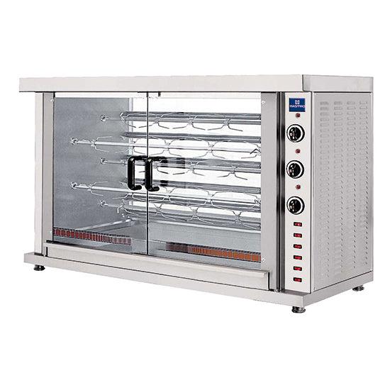 Rôtissoire à poulets électrique avec éclairage, 5 broches pour 20-25 poulets