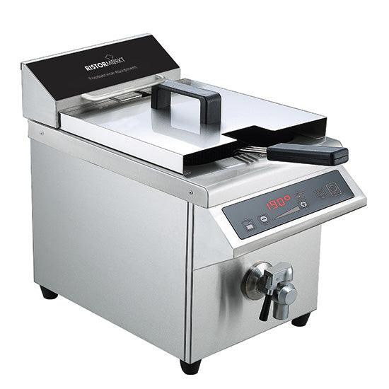 Friteuse à induction avec robinet de vidange, capacité d'huile 8 litres