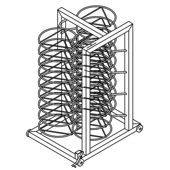structure porte-assiettes pour chariot, 30x ø 310 mm