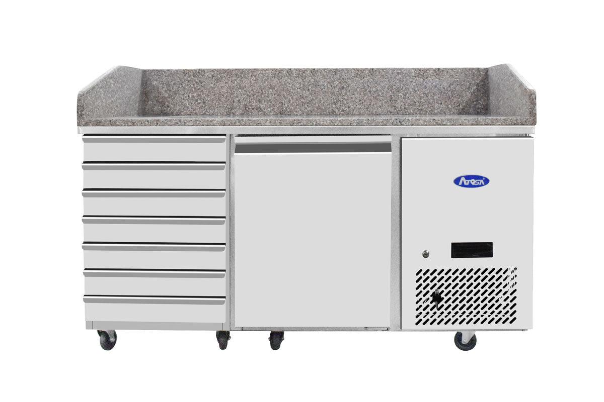 TABLE A PIZZAS 1 PORTE + 7 TIROIRS 400X600 - ATOSA - FRANCE CHR