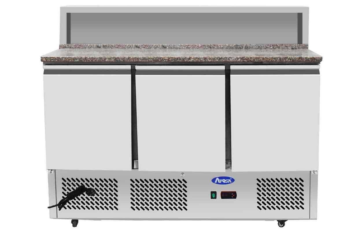 MEUBLE A PIZZAS COMPACT DESSUS INOX 3 PORTES - ATOSA - FRANCE CHR