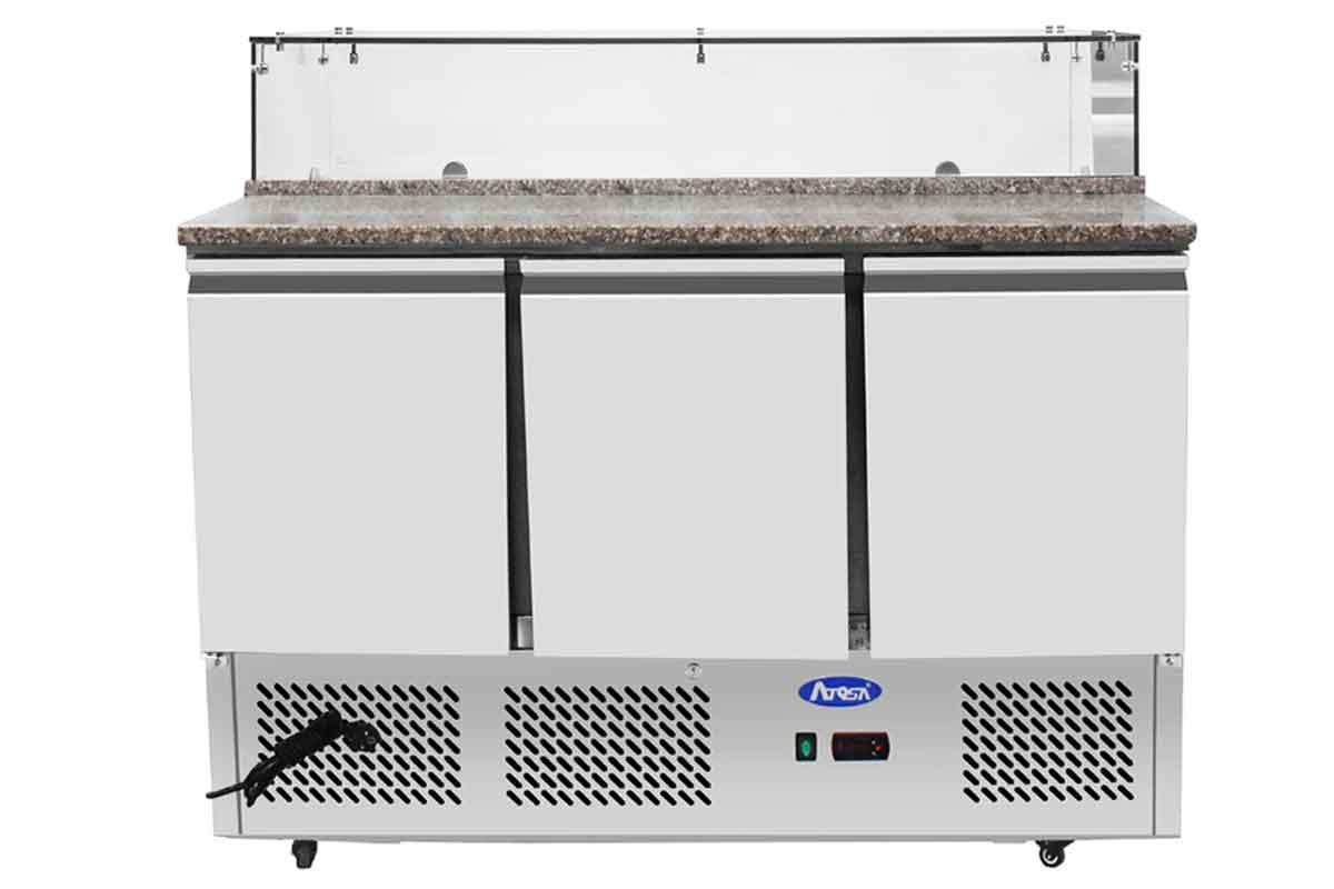 MEUBLE A PIZZAS COMPACT DESSUS VITRÉ 3 PORTES - ATOSA - FRANCE CHR