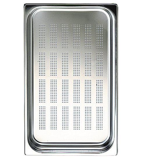 Bac GN perforé en inox, GN 1/1 h=100 mm