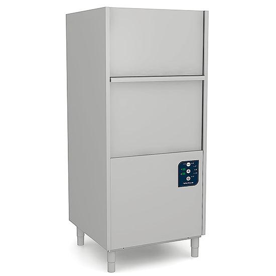 Lave-batterie électronique avec doseur de détergent et pompe de décharge, panier 70x70 cm, h=80 cm