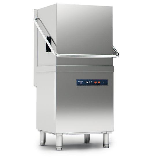 Lave-vaisselle à capot électronique avec doseur de détergent et pompe de décharge, panier 50x50 cm
