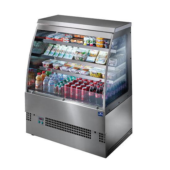 Comptoir réfrigéré ventilée avec 3 étagères, +3°/+5°C, l=1200 mm - Self Service en acier inox