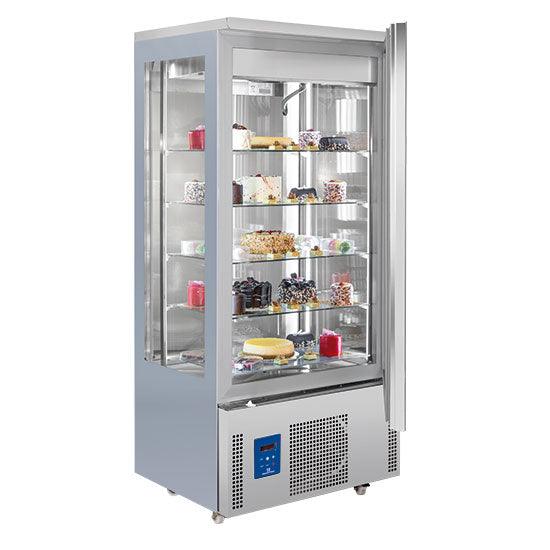 Vitrine réfrigérée verticale ventilée avec 5 étagères en verre, +2°/+10°C