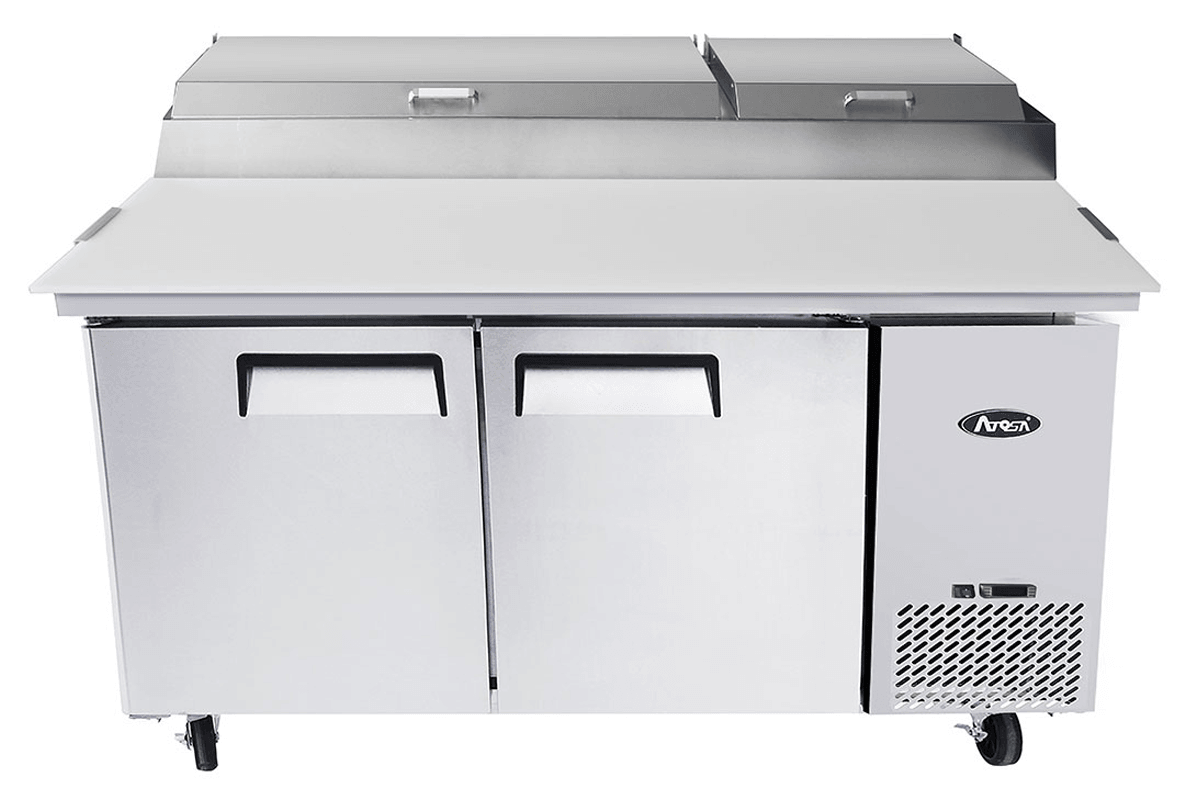 TABLE PREPARATION A PIZZAS 2 PORTES X9 BACS GN1/3 - ATOSA - FRANCE CHR