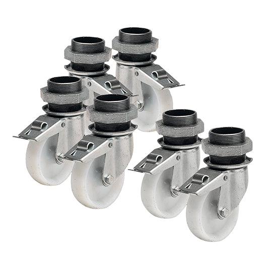 Roulettes 3+3 avec frein (uniquement pour les appareils avec une base fixe)