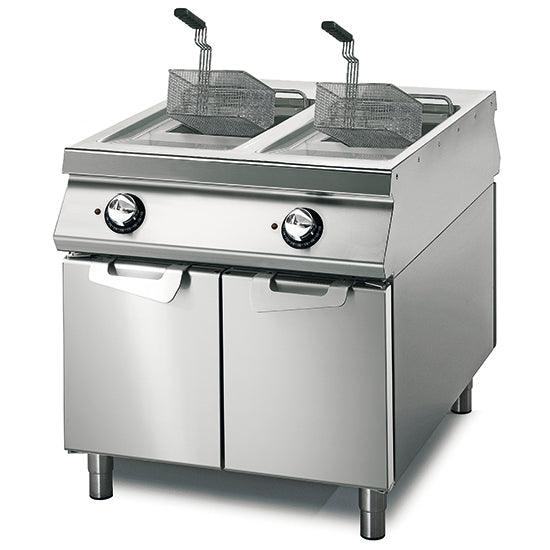 Friteuse électrique 21+21 litres sur coffre avec portes