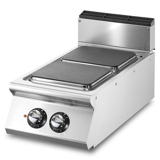 Cuisinière électrique, top, 2 plaques carrées en fonte