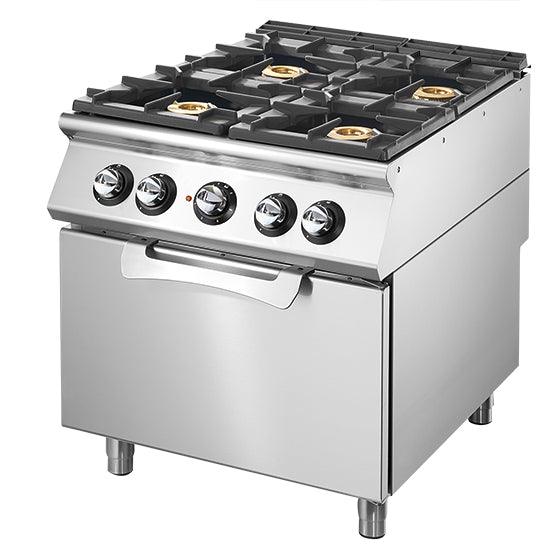 Cuisinière gaz sur four électrique statique GN 2/1, 4 brûleurs