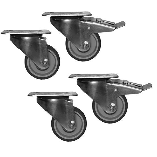 Kit roues avec freins pour armoires et tables réfrigérés/freezer