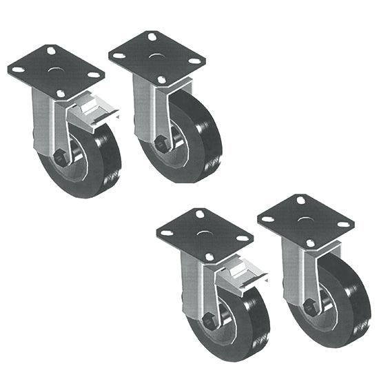 kit roues avec freins pour support pour four à pizza