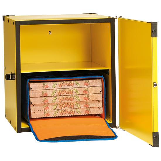 box isolé rigide pour transport pizza, capacité 2 sacs ou 8 boîtes