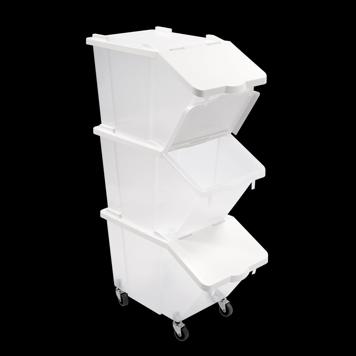 Bacs à ingrédients 30 L + couvercles + 4 roues - Lot de 3 - FRANCE CHR