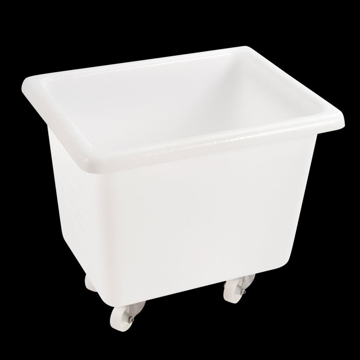 Bac grand volume 100 L - 2 roues fixes, 2 pivotantes avec freins - blanc - FRANCE CHR