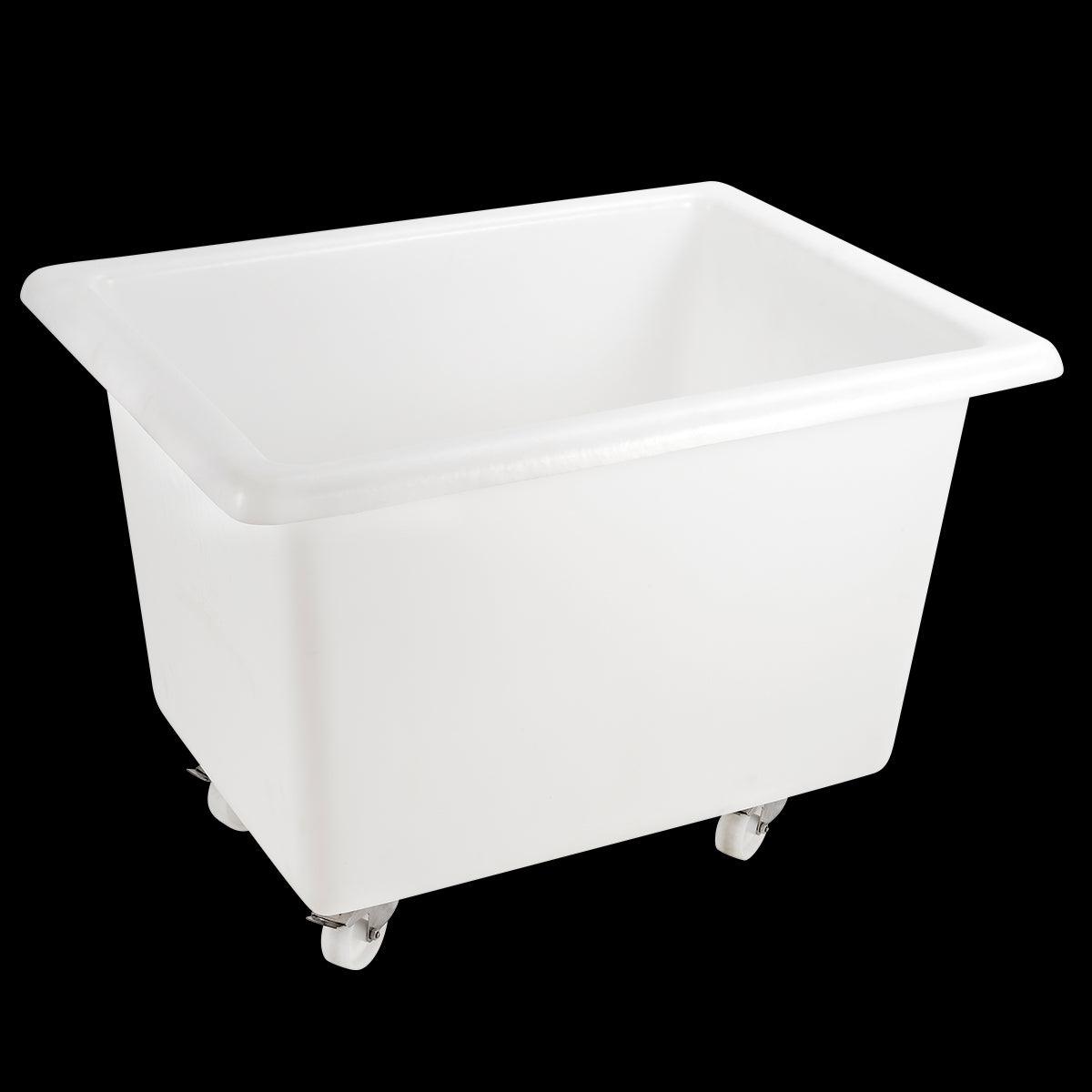 Bac grand volume 170 L - 2 roues fixes, 2 pivotantes avec freins - blanc - FRANCE CHR