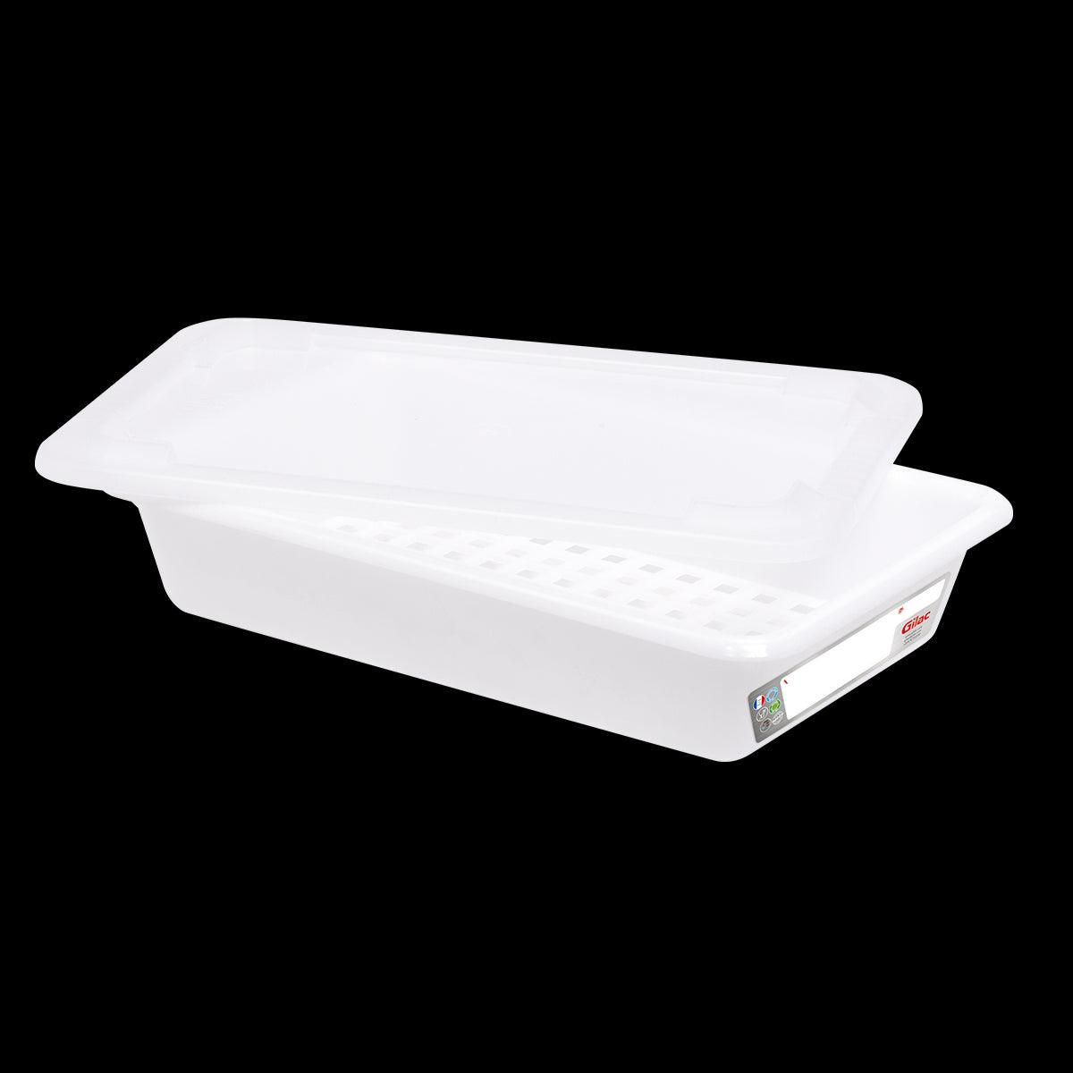 Bac plat 3 L HACCP blanc + couvercle + grille - FRANCE CHR