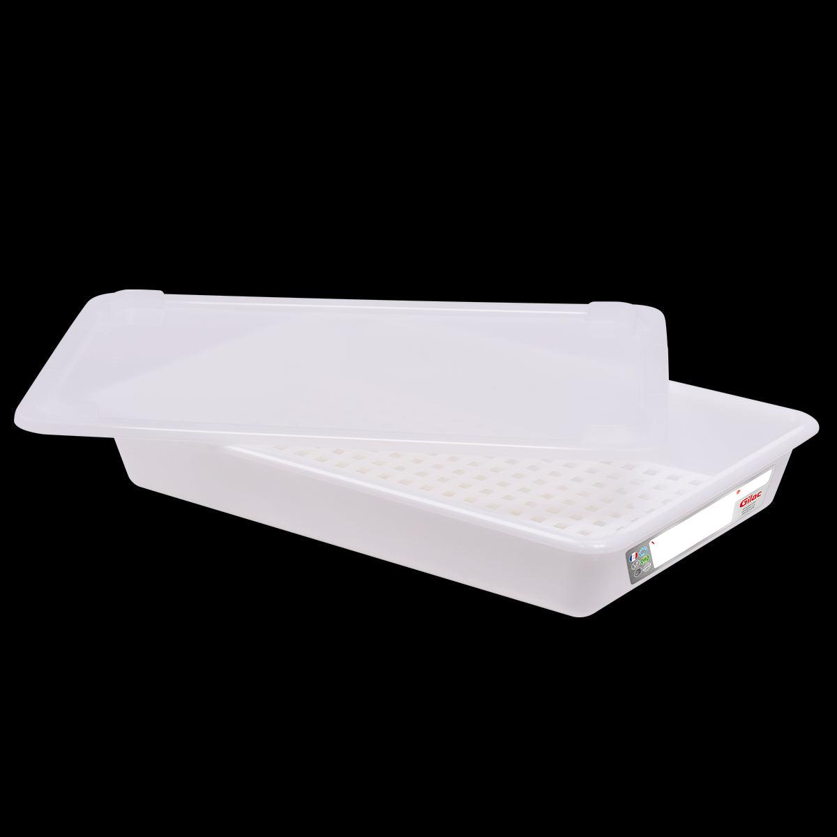 Bac plat 8 L HACCP blanc + couvercle + grille - FRANCE CHR