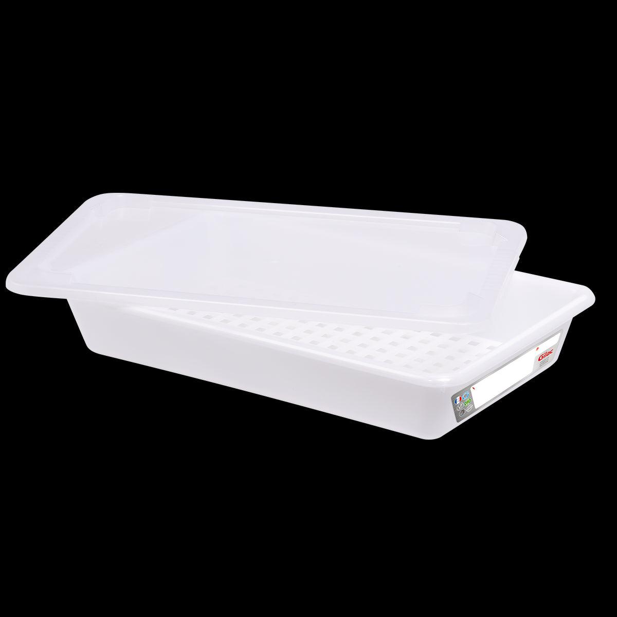 Bac plat 5 L HACCP blanc + couvercle + grille - FRANCE CHR