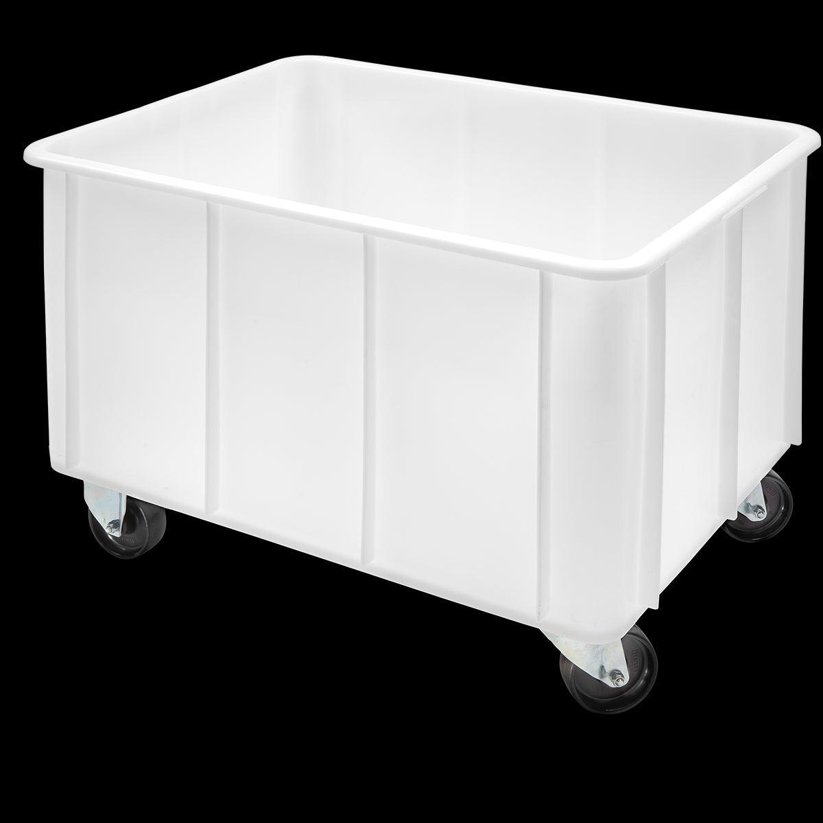 Bac renforcé grand volume empilable 155 L -2 roues fixes + 2 pivotantes - blanc - FRANCE CHR