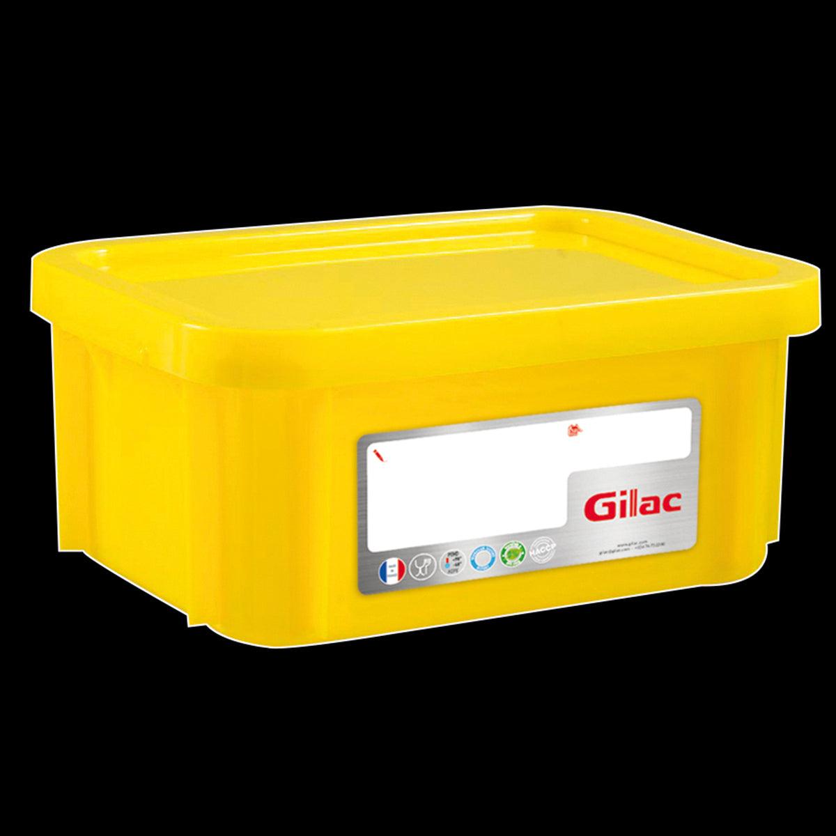 Bac HACCP 12 L rectangulaire + couvercle - jaune - FRANCE CHR