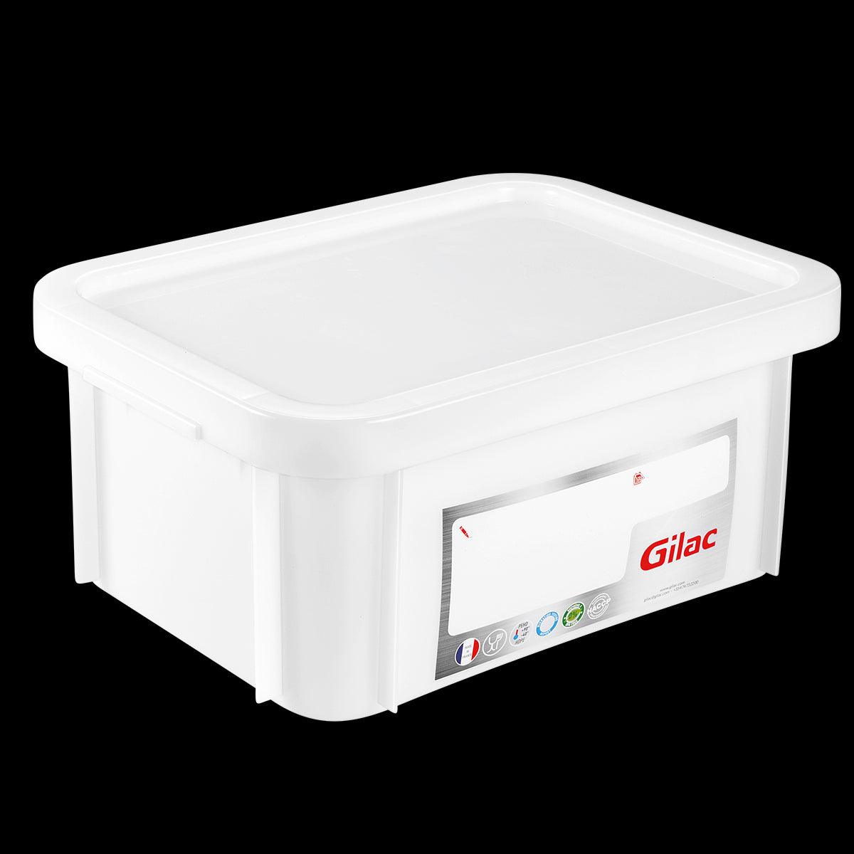 Bac HACCP 12 L rectangulaire + couvercle - blanc - FRANCE CHR