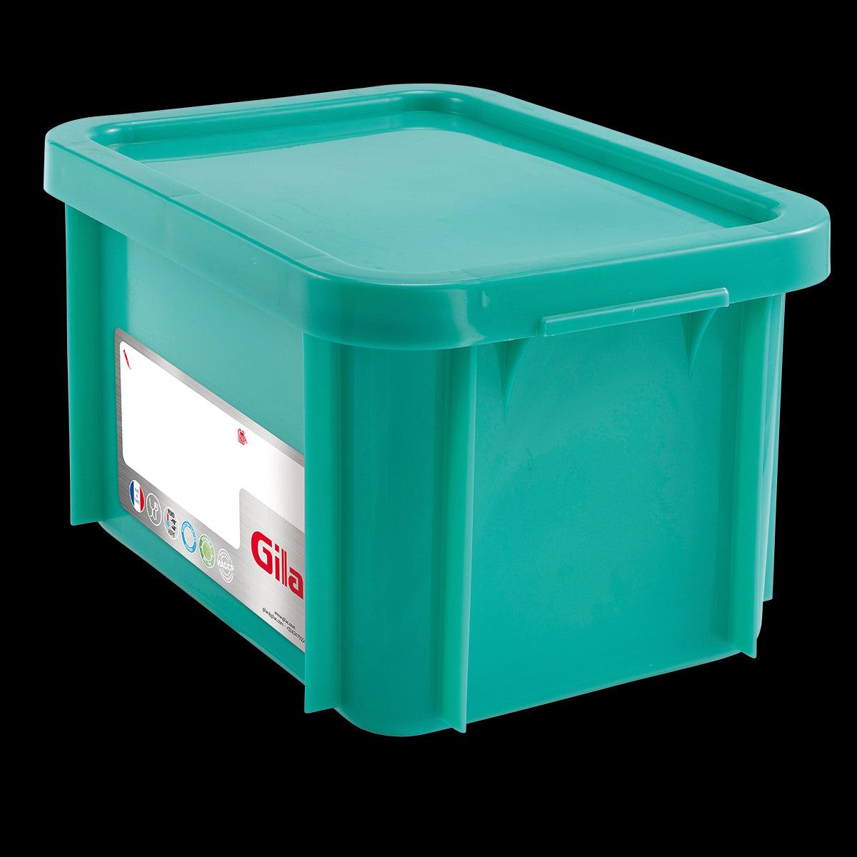 Bac HACCP 15 L rectangulaire + couvercle - vert - FRANCE CHR