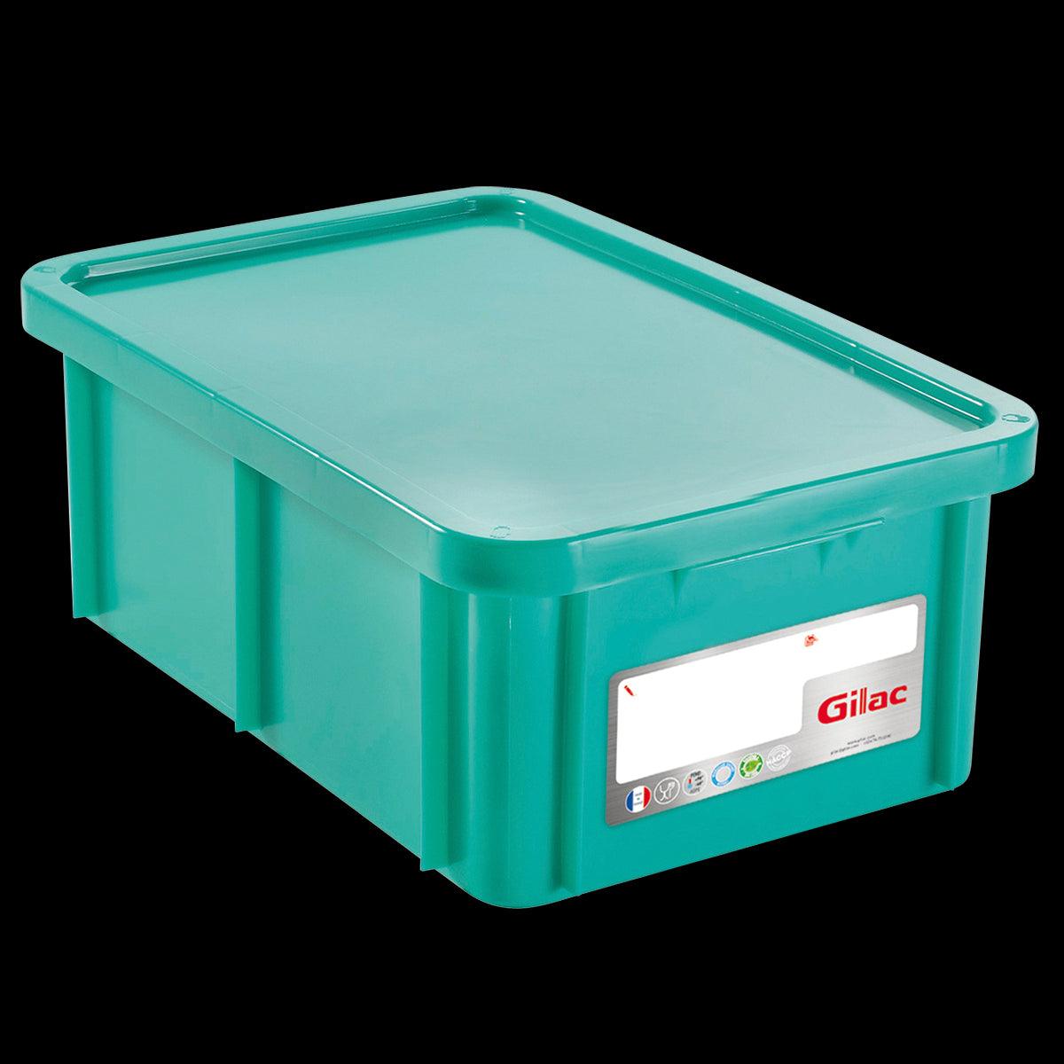 Bac HACCP 35 L rectangulaire + couvercle - vert - FRANCE CHR