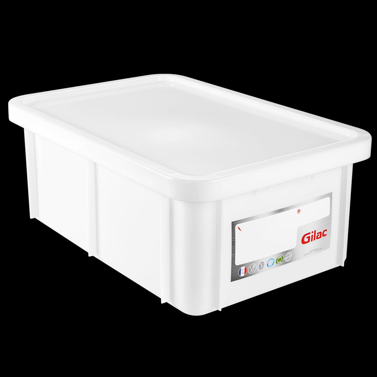 Bac HACCP 35 L rectangulaire + couvercle - blanc - FRANCE CHR