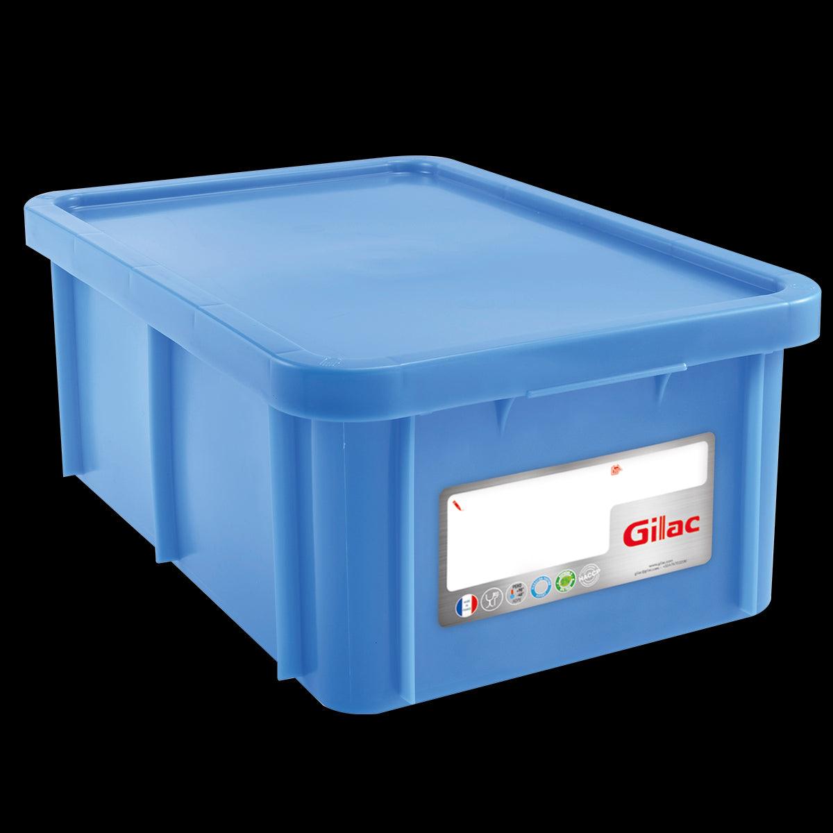 Bac HACCP 35 L rectangulaire + couvercle - bleu - FRANCE CHR