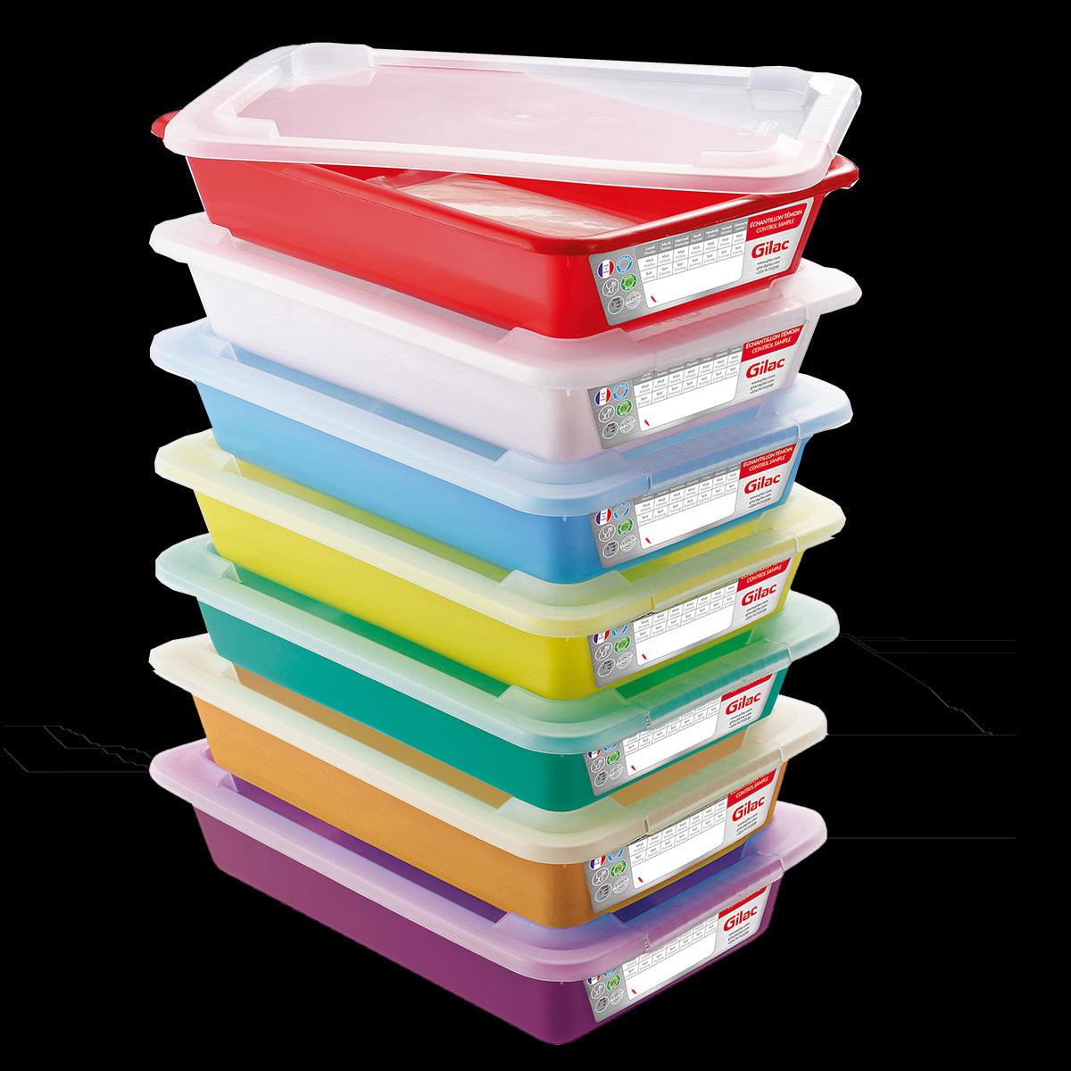 Bacs plats témoins 3 L HACCP + couvercles - Lot de 7 - FRANCE CHR