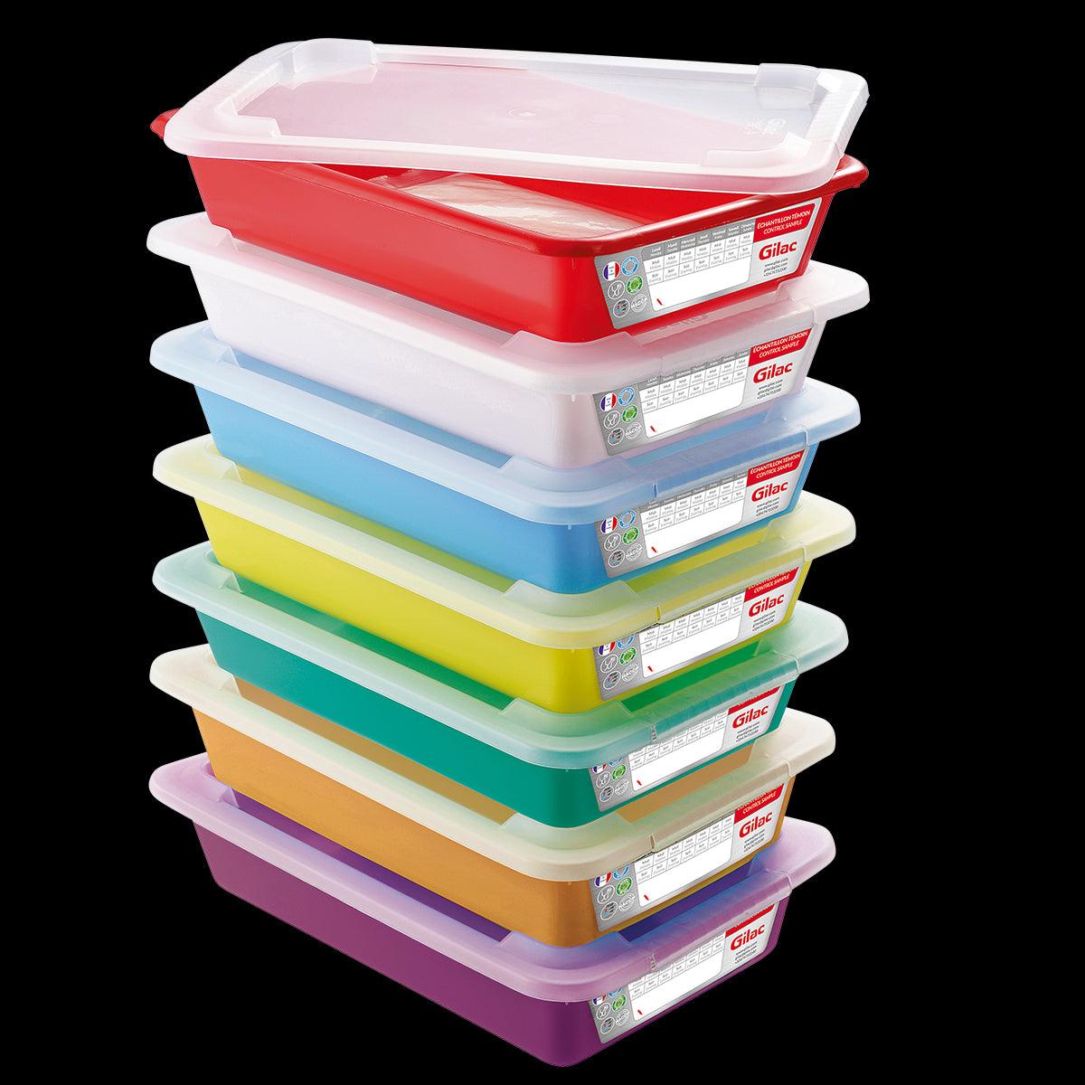 Bacs plats témoins 8 L HACCP + couvercles - Lot de 7 - FRANCE CHR