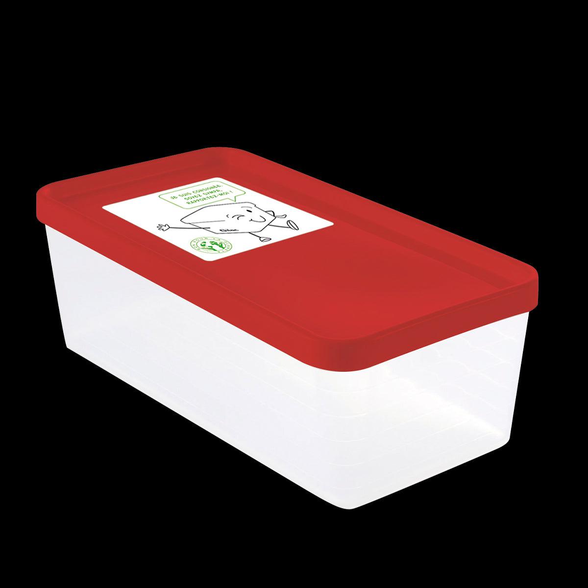 Boîte hermétique 1,2 L + couvercle rouge - lot de 12 - FRANCE CHR